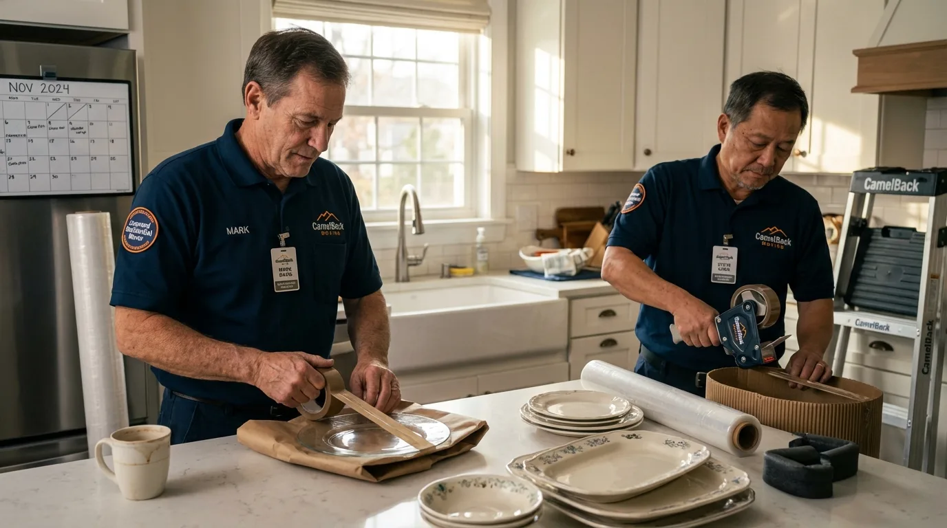 Professional crew packing kitchen dishware in Vanceburg, KY